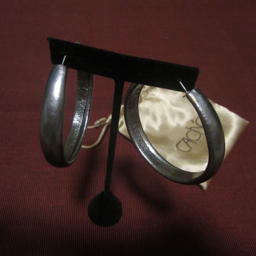 Pewter Hoop Earrings by Cache